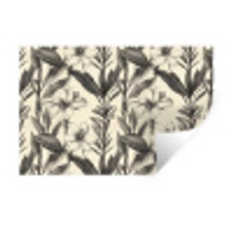 Klassiek - Botanisch - Zwart - Beige Muursticker klein 286 -3d