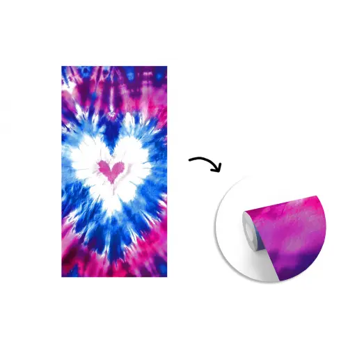 Hartvormig - Tie dye - Paars fotobehang vinyl groot -3d