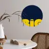 Think big - Blauw - Geel Wandcirkel behangsticker klein -sfeer3
