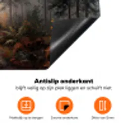 Bospad - Herfstbladeren - Natuur - Schilderachtig - Oranje Inductie beschermer vinyl 3mm klein -zzzzzzz-td-onderkant