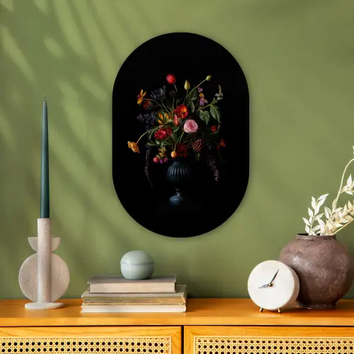 Bloemen - Bessen - Klassiek Wandcirkel Ovaal Forex klein -sfeer2