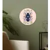 Donkerblauw - Kever - Bloemtakken - Sierlijk Wandcirkel kunststof plaat 5mm dik klein -sfeer3