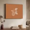 Sinaasappel - Getekend - Bladeren - Bruin Textielframe zwart klein -sfeer3