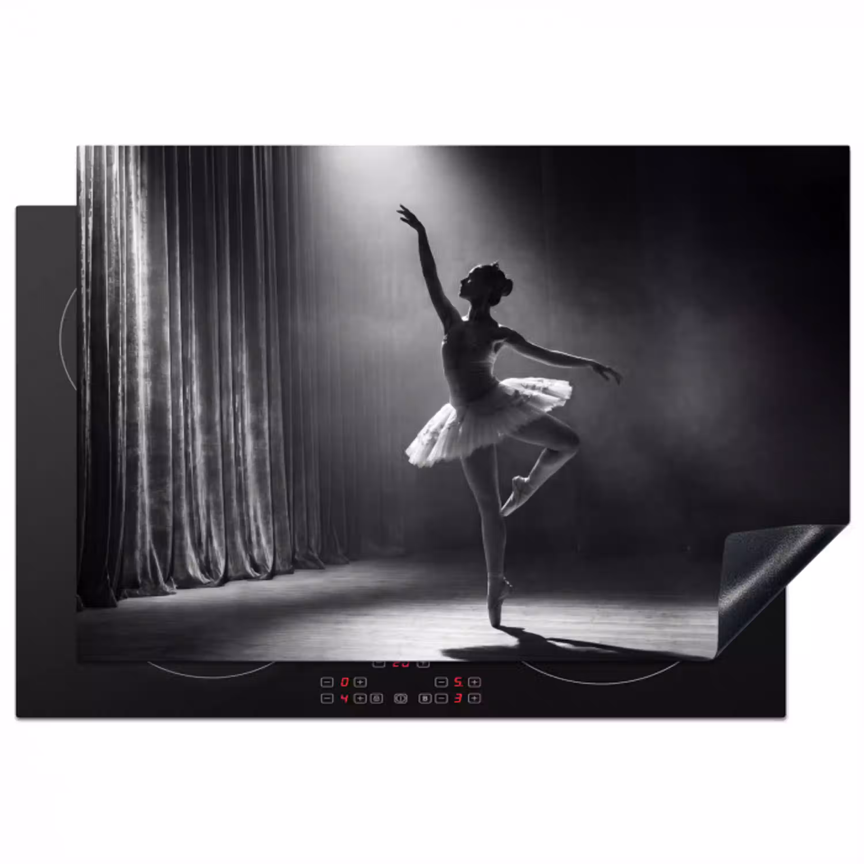 Danser - Podium - Zwart-wit - Kunst - Klassiek Inductie beschermer vinyl 3mm klein -3d