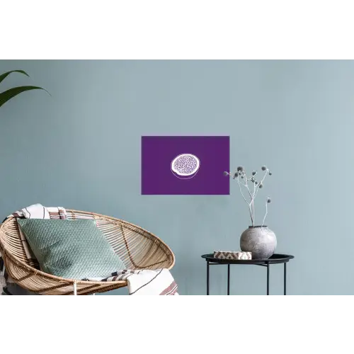 Passievrucht - Zaadjes - Paars - Minimalistisch Muursticker klein -plant
