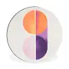Cirkels - Abstract - Paars Wandcirkel aluminium klein -3d