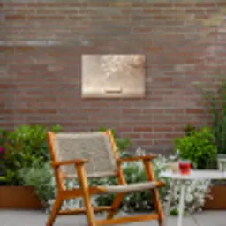 Bloesems - Wit - Boot - Minimalistisch Tuinposter op houten frame 2 cm dik klein -sfeer3
