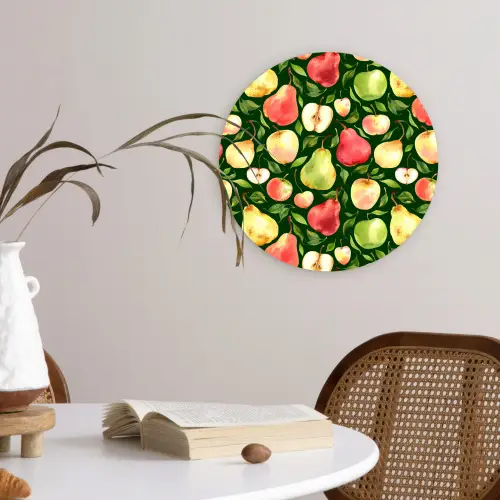 Appels - Peren - Fruit - Groen Wandcirkel plexiglas klein 852 -sfeer4