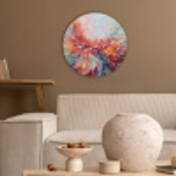 Bloemen - Abstract - Kunst - Modern Akoestische PET Vilt - Rond klein -sfeer1