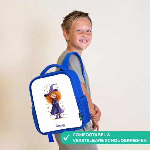 Sterrenmagie met krullen Kinderrugzak - Blauw middel -sfeer3_NL