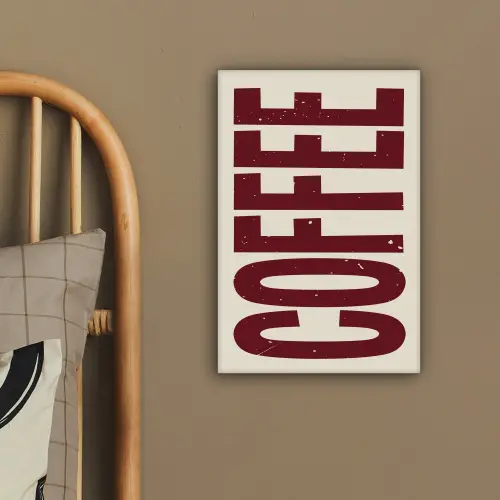 Koffie -Japandi - Rood - Vintage canvas 2cm klein -sfeer3
