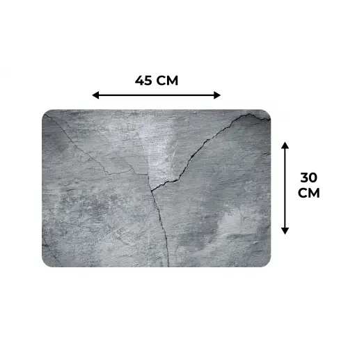 Beton - Grijs - Scheur Placemat vinyl groot -specs