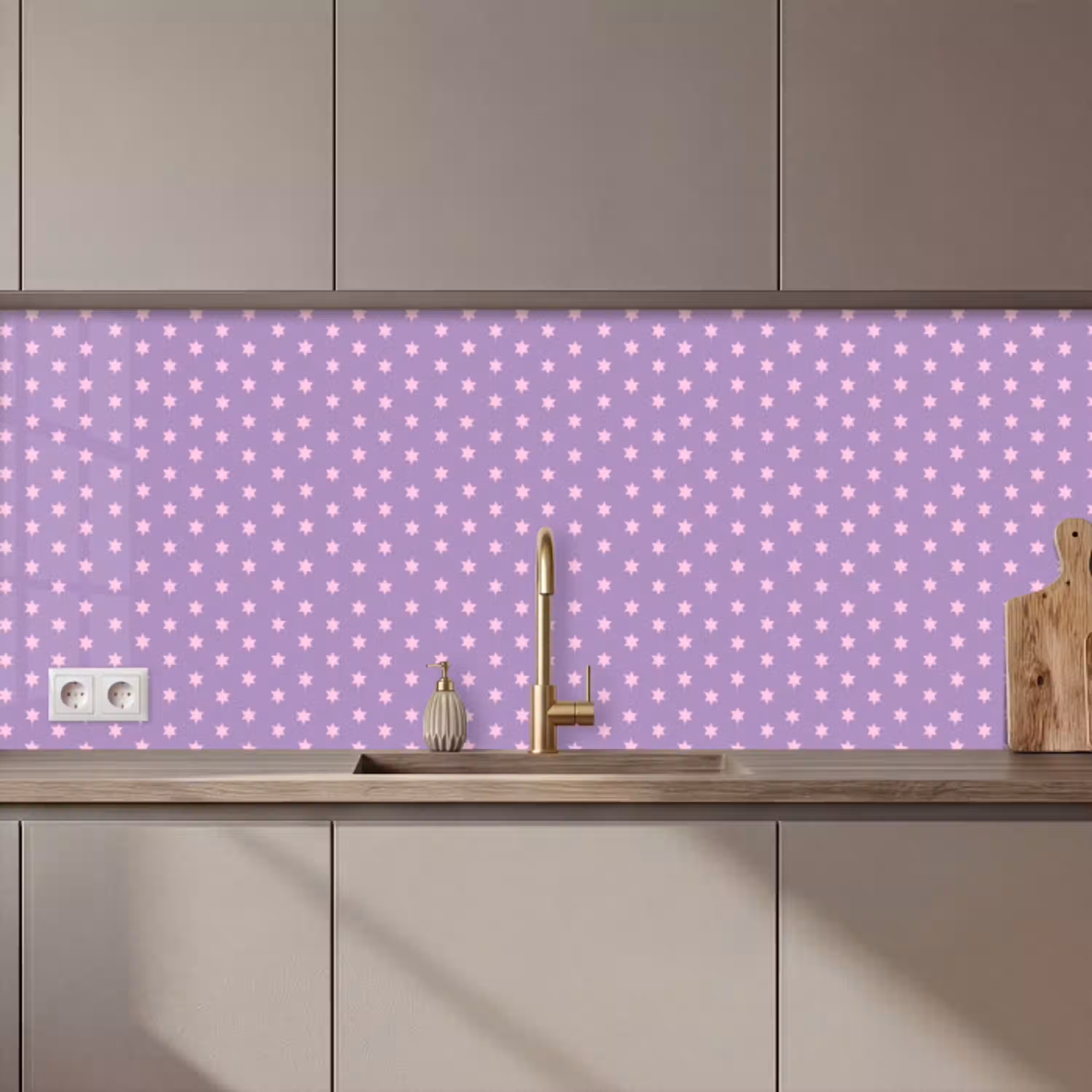 Paars - Roze - Sterren - Geometrisch - Patroon keuken achterwand 2 middel 871 zz_3dshopping