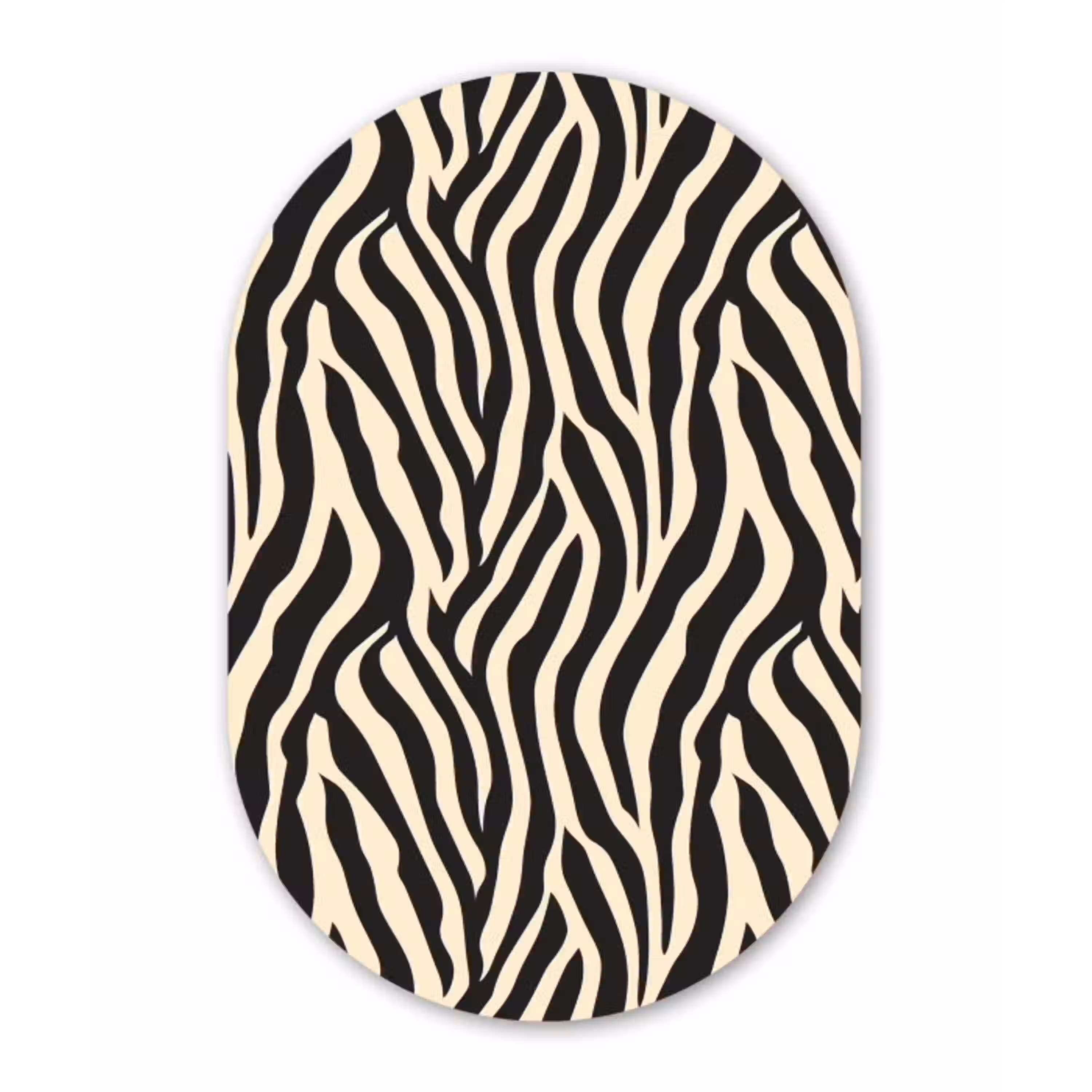 Zebra - Print - Klassiek - Zwart Wandcirkel Ovaal Aluminium middel 839 -3d