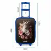 Wit paardenhoofd tussen kleurrijke bloemenkrans Kinderkoffer - Blauw klein -productfoto_formaten