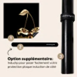 Kersen - Zwart - Goud - Chrome Inductie beschermer vinyl 3mm middel -zzzzzzz-induclip_FR