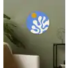Minimalistisch - Organisch patroon - Blauw Wandcirkel kunststof plaat 5mm dik klein -sfeer3