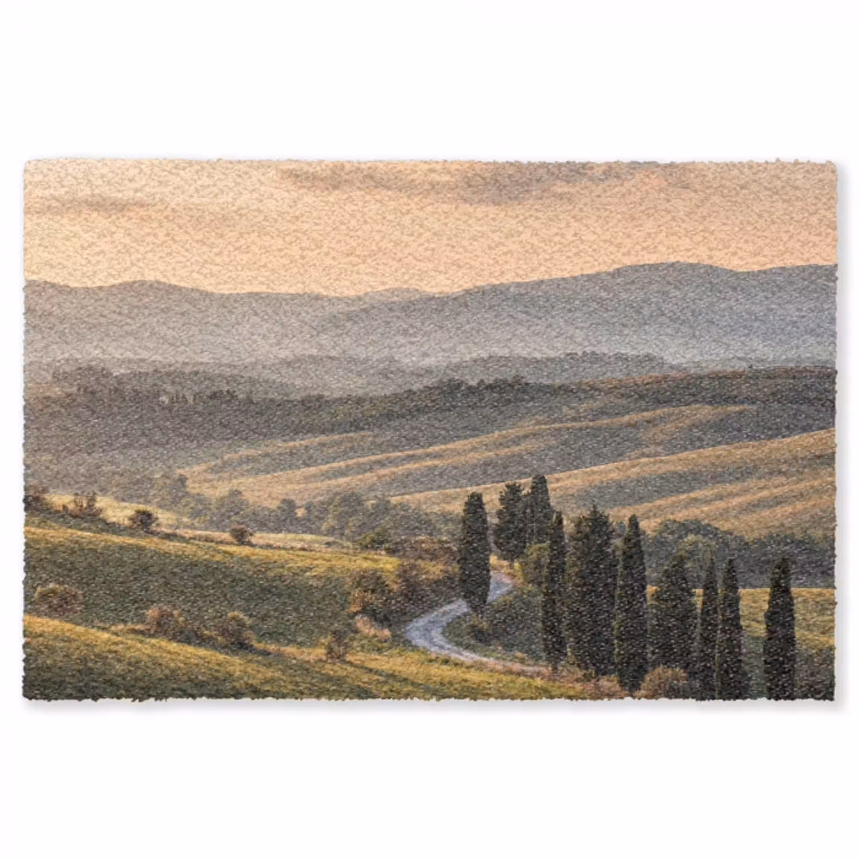 Toscaans - Landschap - Heuvels Vloerkleed Rechthoek klein -3d