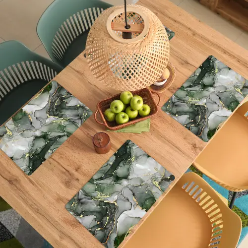 Luxe - Marmer - Groen Placemat vinyl groot -zzsfeer5_Kitchenyeah-website
