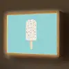 Ijsje - Stokje - Sprinkles - Lichtblauw Light Box met batterij (Wandlamp) middel -z3d_website