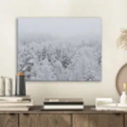 Bos - Sneeuw - Winter - Natuur - Wit PET vilt klein -sfeer1