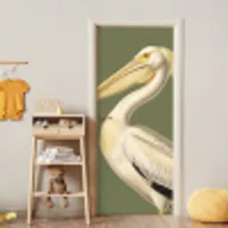 Pelikaan - Wit - Vogel - Klassiek - Natuur deurposter klein -sfeer4