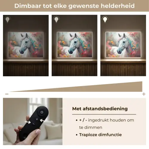 Paard - Natuur - Bloemen - Dieren - Bos Light Box met batterij (Wandlamp kind) middel -USP_dimbaarNL