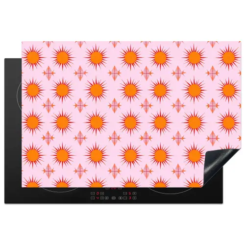 Zon - Patroon - Roze Inductie beschermer vinyl 3mm klein 276 -3d