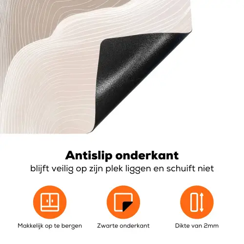 Golvende lijnen - Luchtstromen - Harmonieus Inductie beschermer vinyl 3mm klein -zzzzzzz-td-onderkant