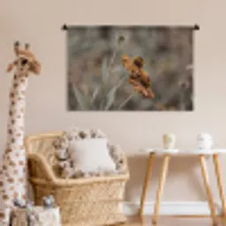 Zonnehoed - Droogbloemen - Geel - Warm Wandkleed katoen middel -wsfeer5_kind