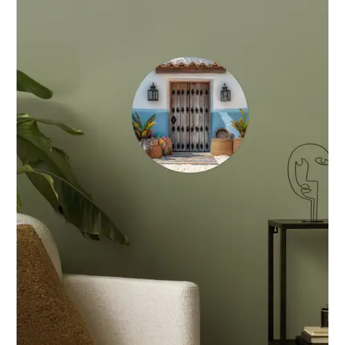 Deur - Manden - Planten Wandcirkel behangsticker klein -sfeer2