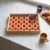 Geometrisch - Retro - Oranje Dienblad Rechthoek middel 911 -sfeer2