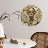 Vrouw - Bloemen - Zonnebril - Wit Wandcirkel kunststof plaat 5mm dik klein -sfeer4