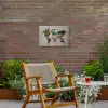 Wereldkaart - Geborduurd - Aardetinten Tuinposter op houten frame 2 cm dik klein -sfeer3