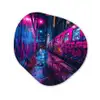 Stad - Neon -  Nacht - Roze - Graffiti Wandcirkel Organisch Forex 3mm klein -3d