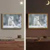 Wolf - Pup - Sneeuw Light Box met batterij (Wandlamp) middel -sfeer3