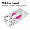 Smiley - Roze - Stippen Muismat XXL klein -sfeer4