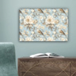 Botanisch - Zangvogel - Blauw canvas 2cm klein 34 -sfeer4