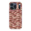 Golven - Rood - Patroon - Crème Telefoonhoesje iPhone 17 Pro klein 878 -3d