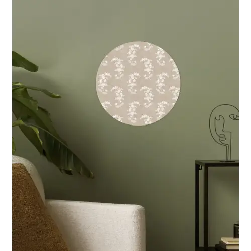 Motief - Beige - Linnen Wandcirkel behangsticker klein 186 -sfeer2