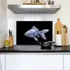 Porselein - Goudvis - Delfts - Blauw Inductie beschemer met haakjes klein -sfeer2