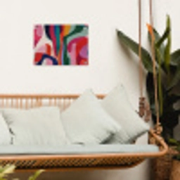 Vormen - Bochten - Kleurrijk - Abstract tuinposter los doek klein -sfeer7