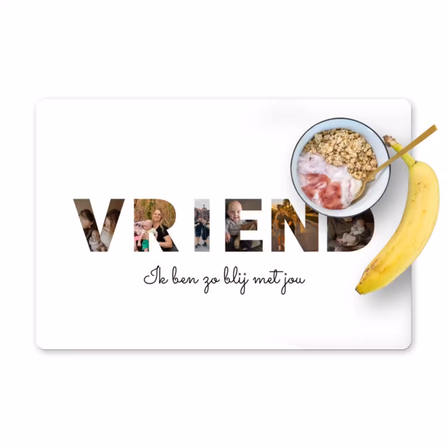 Gepersonaliseerde placemat - 6 stuks -  Vriend - Lettercollage