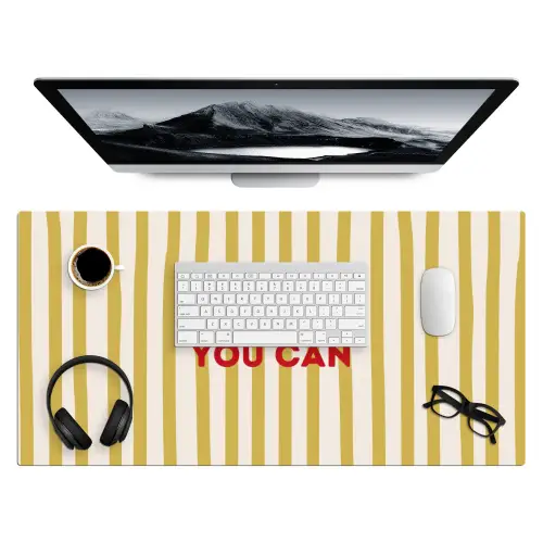 Strepen - Abstract - Yes you can - Rood Muismat XXL klein -3d