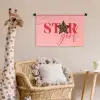 Star girl - Roze - Panter - Ster Wandkleed katoen klein -wsfeer5_kind