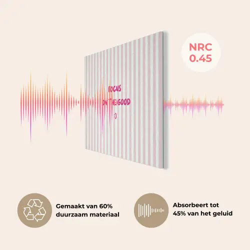 Focus on the good - Strepen - Roze - Smiley PET vilt klein -USP_NL