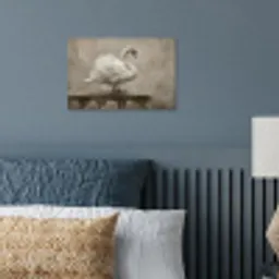 Zwaan - Elegant - Dieren - Wit poster papier klein -sfeer2