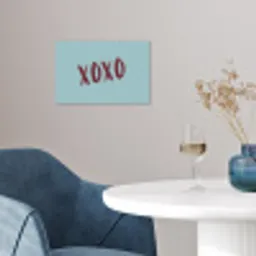 XOXO - Blauw - Rood poster papier klein -sfeer3