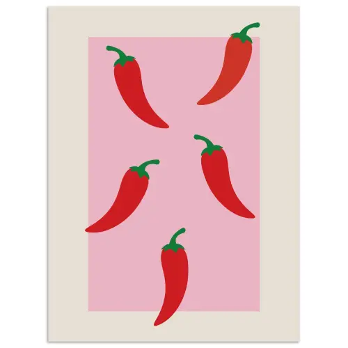 Pepers - Rood - Illustratie poster papier klein -3d