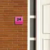 Roze - Blokjes - Klassiek Naambord Vierkant klein -sfeer3-XS